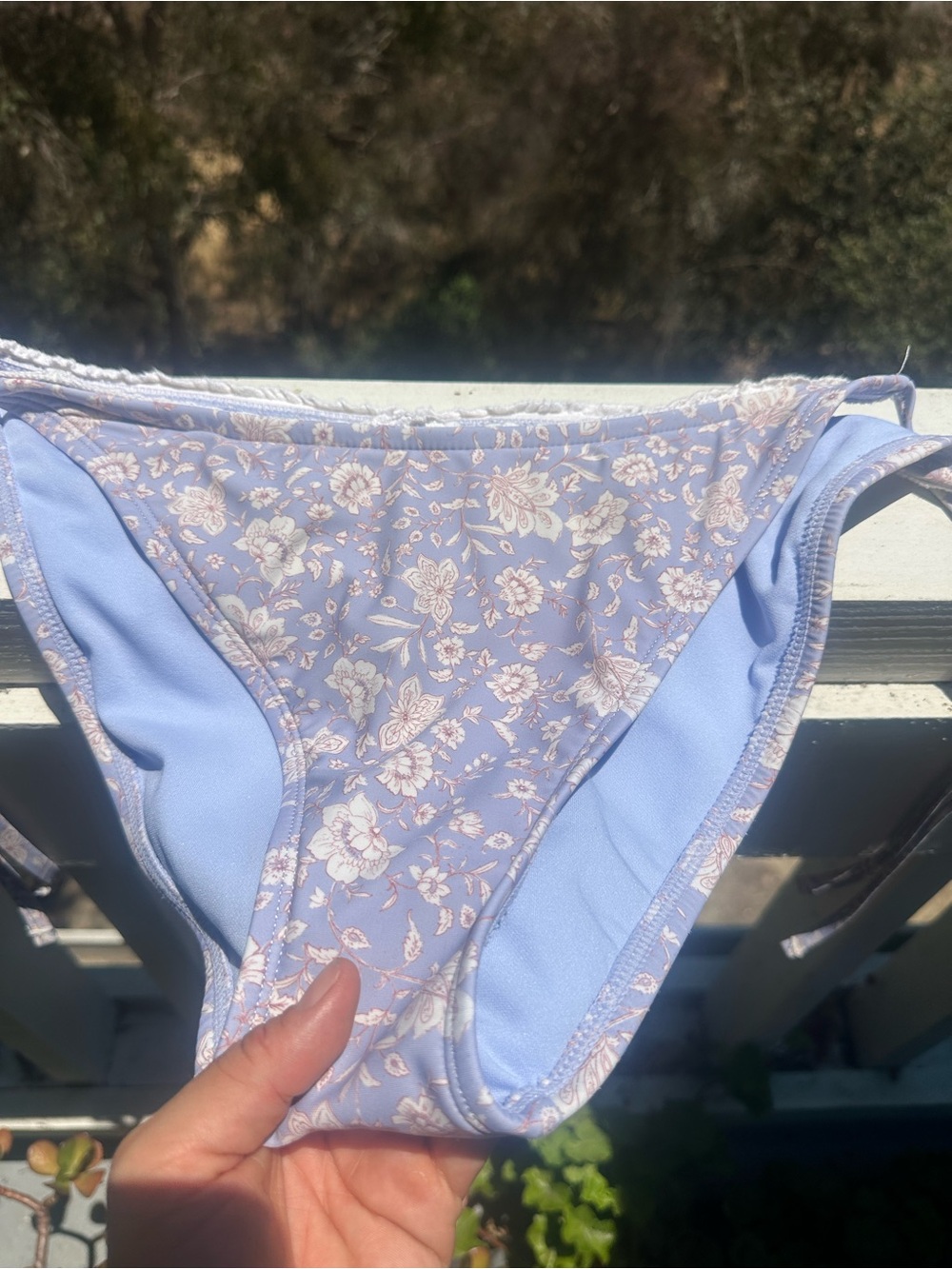 Light Periwinkle Floral Tie-Side Bikini set